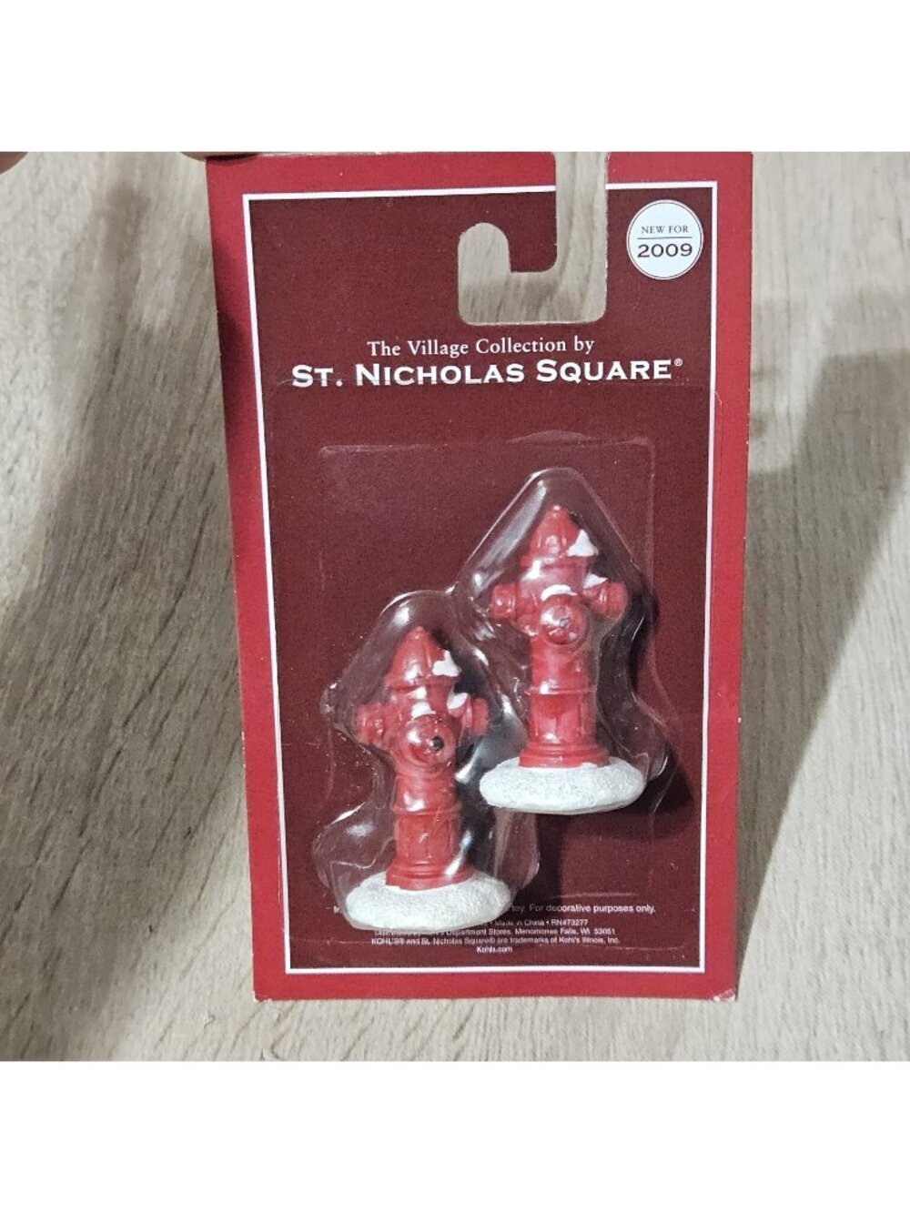 St. Nicholas Square Christmas Village Set Of 2 Fire Hydrants New
